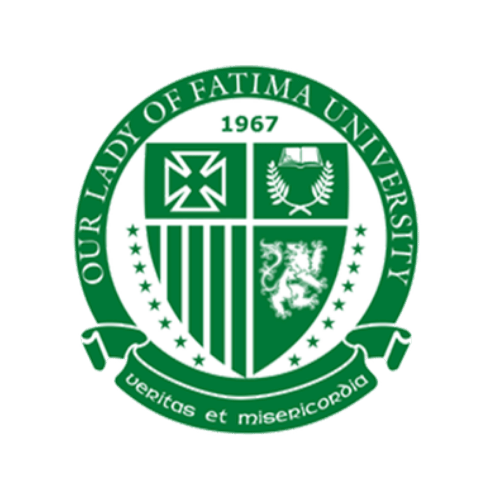 Our Lady of Fatima University official logo &mdash; private university in Valenzuela